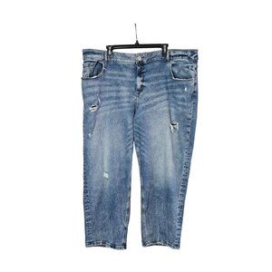 Lane Bryant Denim Capris Size 24 Distressed Destroyed